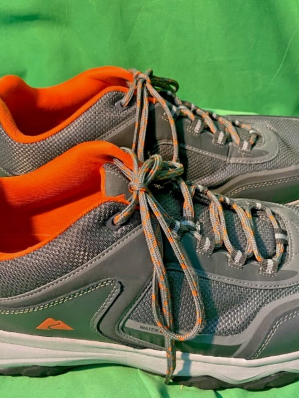 Ozark Trail Men’s Hiking Shoes Gray Orange Size 13 Water Repellant Trail Outdoor